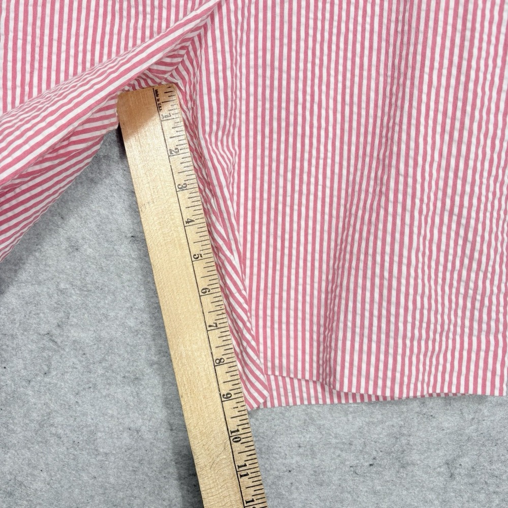 Talbots Petite 12P Pink White Seersucker Bermuda Shorts Preppy Coastal - Picture 11 of 11